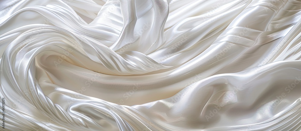 Poster elevate your mood with the stunning white silk striped fabric featuring a metallic sheen, perfect fo