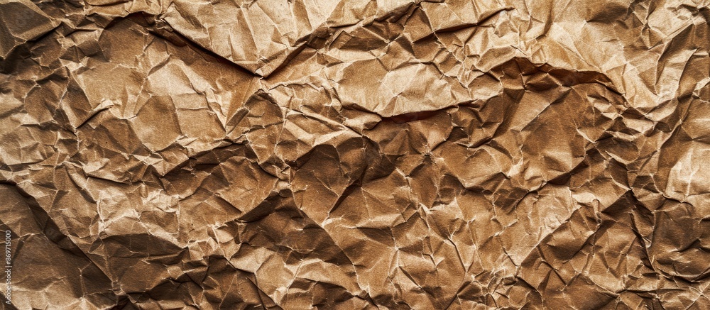 Aufkleber texture of crumpled brown recycled paper with a rough finish, ideal for a copy space image.