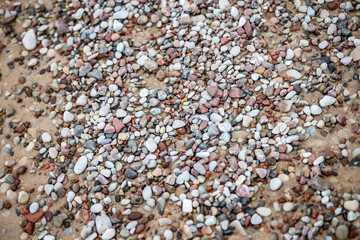 Close-up photo with small seaside rocks near Baltic Sea.