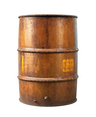 Obraz premium A rusty, weathered metal barrel, perfect for industrial, grunge, or apocalyptic scenes.