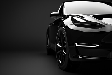 A mysterious car shrouded in shadows, only its headlights visible against a fading grey and black gradient. 