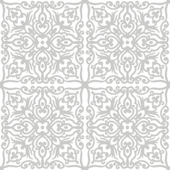 Black and white seamless pattern with arabesques  in a retro style. Vector illustration