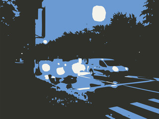 Urban landscape at night.