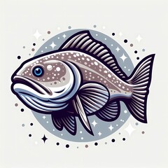 detailed  Vector of a Coelacanth on flat white background