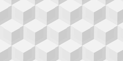 Abstract cube geometric tile and mosaic wall or grid backdrop hexagon technology. white or gray geometric block cube structure. Vector of cube geometric pattern grid backdrop triangle background.