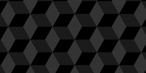 Fototapeta premium Vector of cube geometric pattern grid backdrop triangle wallpaper. Abstract cube geometric tile and mosaic wall or grid backdrop hexagon technology. black or gray geometric block cube structure.
