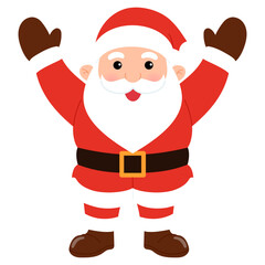happy santa claus raising two hand