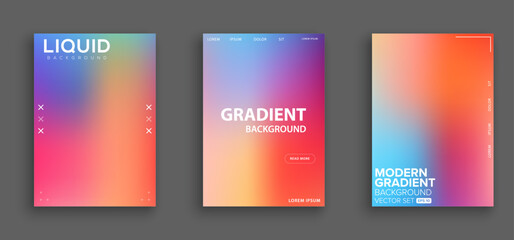 Smooth and blurry colorful gradient mesh background. Modern bright rainbow colors. Easy editable soft colored vector banner template. Premium quality