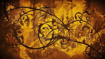 Background pattern, textured paper, brown and yellow hues.