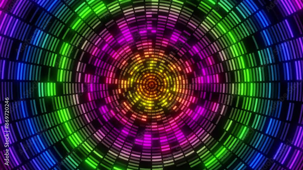Poster circle music floor animation colorful music floor animated background. music floor randomly move on 