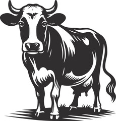 Cow silhouette vector art design
