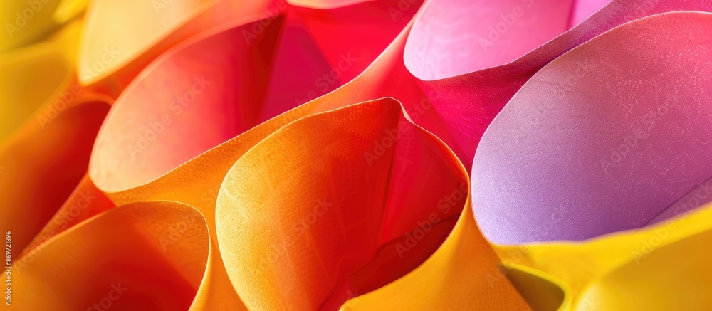 Aufkleber Vibrant paper creating a close-up background with ample copy space image.