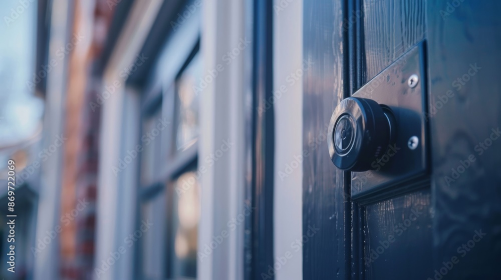 Poster a closeup of a smart doorbells weatherproof casing demonstrating its ability to withstand various we