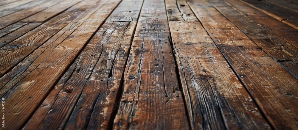 Poster A weathered floor with a distressed appearance, suitable for a copy space image.