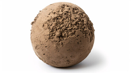dirt ball isolated on white background. Close up.