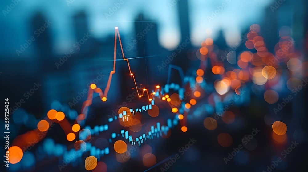 Poster neon lights and data visualization