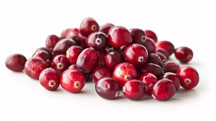 Cranberries isolated on white background.