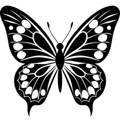 butterfly silhouette vector art illustration