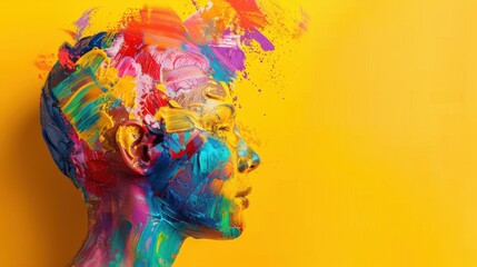 Brainstorming with colorful paint