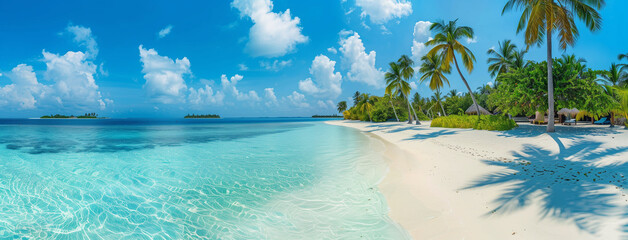 beach with palm trees