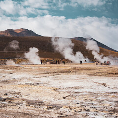 Visiting Geisers in middle of Atacama