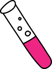 Hand-Drawn Test Tube with Pink Liquid