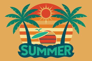 summer t-shirt design vector illustration