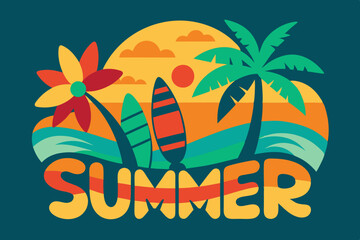 summer t-shirt design vector illustration