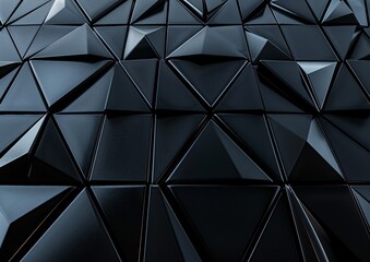 Triangular Tiles arranged to create a Black wall