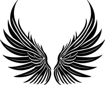 abstract flacon, eagle, angel wing illustration icon logo design