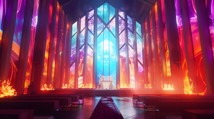vibrant and ethereal backdrops for the laudatory performance stage of the modern church