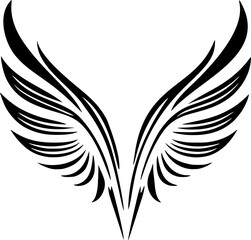 abstract flacon, eagle, angel wing illustration icon logo design