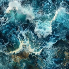 Swirling Blue Ocean Textures from Above