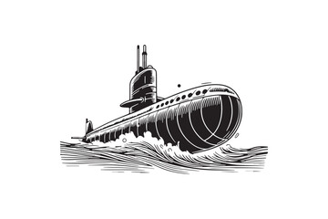 Fototapeta premium A silhouette of a submarine