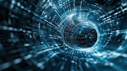 Fototapeta premium Digital tunnel data stream. Abstract digital tunnel with data stream, perfect for technology and innovation concepts.