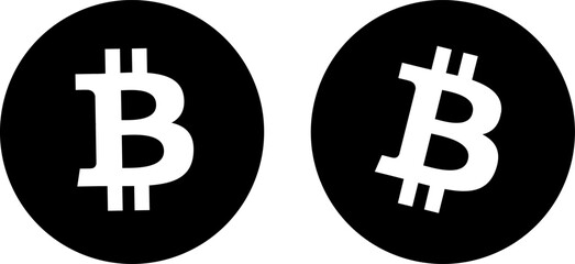 Obraz premium Vector Bitcoin Symbol in Black and White
