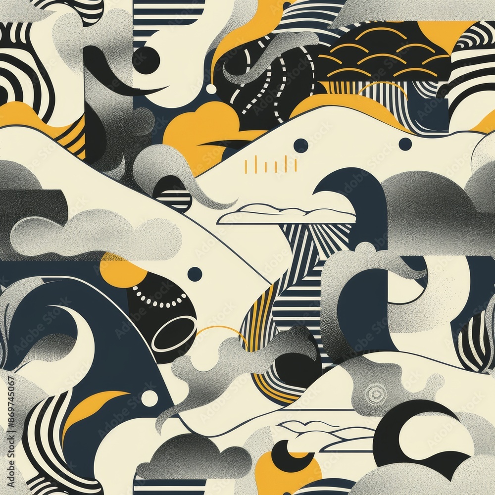 Poster abstract judo and olympic motifs seamless pattern in modern color palette for stylish design project