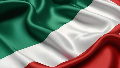 Obraz premium The Italian flag, a tricolor of white, green, and red, ripples in the wind. Perfect for political, historical, or cultural projects.