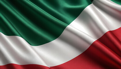 Obraz premium The Italian flag, a tricolor of white, green, and red, ripples in the wind. Perfect for political, historical, or cultural projects.