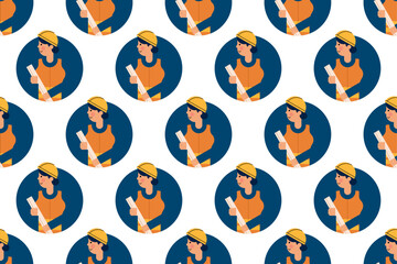 People seamless pattern background illustration