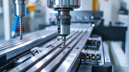 Fototapeta premium Precision CNC Machining Metalworking Industrial Technology