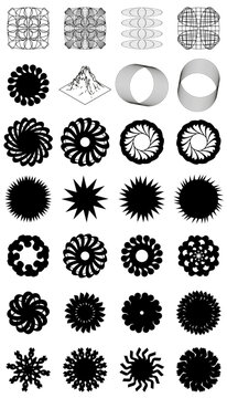 28 round vector shapes, Y2K style, Round y2k shpaes bundle, premium collection designs,