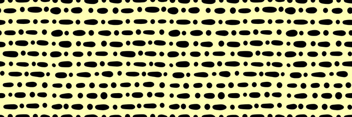 Small dash pattern. Seamless minimal dash pattern, small elements on yellow background.