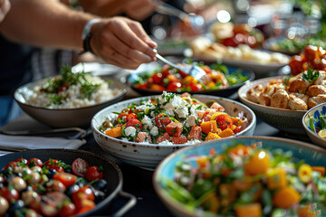 food lunch dinner meal salad plate vegetable fresh restaurant delicious dish healthy buffet vegetarian