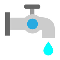 Leaky Faucet Vector Flat Icon Design