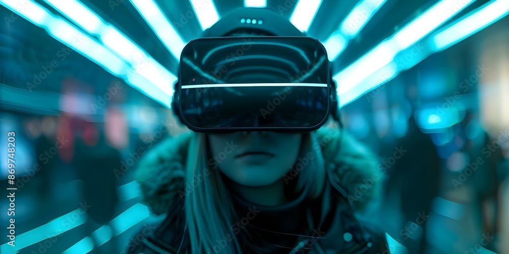 Poster exploring the metaverse a digital realm for human-machine interaction. concept digital transformatio