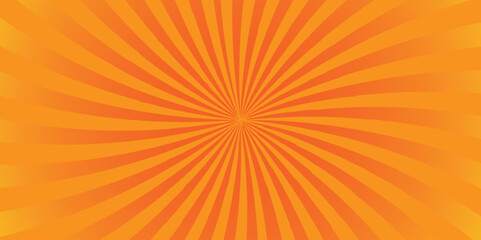 Obraz premium Vector orange sun rays and sunburst backdrop background. seamless retro vintage burst sunrise sunbeam element spiral striped illustration sunray template wallpaper design.