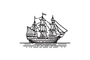 A vector silhouette of a boat.