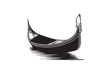 A vector silhouette of gondola boat
