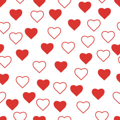 Red hearts seamless pattern. illustration. eps 10